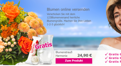 123Blumenversand – Blumenstrauß Harmonie mit Vase & Ferrero Raffaello für 24,90€!