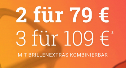 Brille24 – 2 Brillen für 79€ – 3 Brillen für 109€!