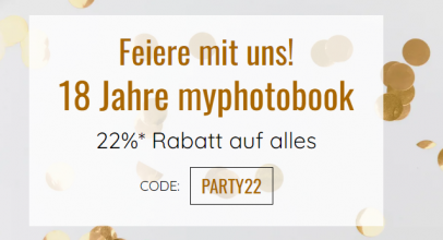18 Jahre myphotobook – 22% Rabatt auf alles!