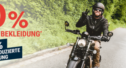 POLO Motorrad – 20% Rabatt auf reduzierte Bekleidung + 10% auf nicht reduzierte Bekleidung!