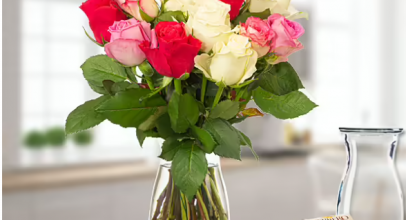 FloraPrima Deal – Rosenbund Zuckerwatte mit Vase & 2 Ferrero Rocher für 29,99€!