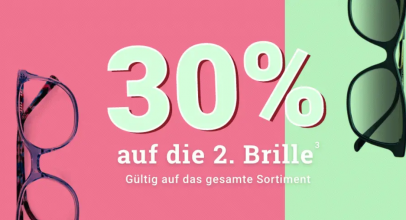 Brille24 – 30% Rabatt auf die 2. Brille!