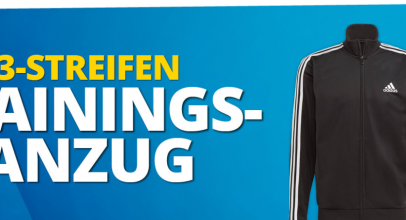 SportSpar – adidas Primegreen Essentials 3-Streifen Herren Trainingsanzug mit 58% Rabatt!