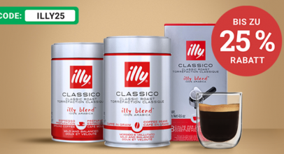 cafori.com – bis 25% Rabatt auf illy Kaffeebohnen, ESE-Pads und gemahlenen Kaffee + 20% Rabatt auf Iperespresso!