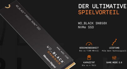 WD_BLACK SN850X NVMe SSD 4 TB interne SSD (Gaming Speicher, PCIe Gen4-Technologie, Lesen 7.300 MB/s, Schreiben 6.600 MB/s) Schwarz, Standard für 279€ inkl. Versand!
