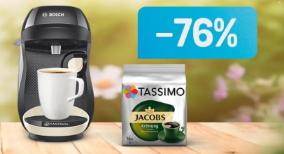 SOMMERDEAL – MASCHINENANGEBOT bei TASSIMO mit 76% Rabatt + 1 Packung Kaffee GRATIS!