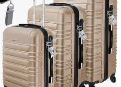 KESSER® 3tlg. Hartschalenkofferset Hard Shell Basic Hartschalenkoffer Reisekofferset Gepäck Rollkoffer Schloss 4 Rollen ABS-Hartschale Teleskopgriff M-L-XL + Gepäckwaage mit 40% Rabatt inkl. Versand!