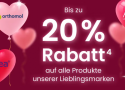 VALENTINSTAG bei DocMorris – Staffelrabatt bis zu 20% auf alle Produkte der Lieblingsmarken!