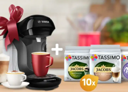 TASSIMO Vielfaltspaket – bestehend aus 10 Packungen + Happy Maschine GRATIS + 20€ Coupons für 64,90€ inkl. Versand!