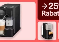 Jetzt bis zu -25% auf Nespresso Kapselmaschinen Kaffeemaschine und Kaffeeautomaten!