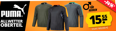 SportSpar.de – PUMA Herren Allwetter Oberteil mit 74% Rabatt!