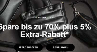 Taschenkaufhaus – Black Week Sale – bis zu 70% Rabatt + 5% Extra-Rabatt!