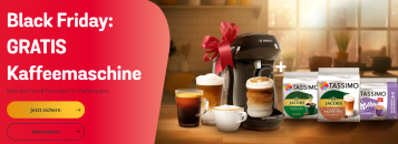 BLACK FRIDAY SALE bei TASSIMO – Maschinenpakete mit bis zu 68% Rabatt!