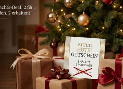2 x Hotelgutscheine für 2 Pers. – je 3 Nächte – digitales Weihnachtsgeschenk für 39,99€ inkl. Versand!