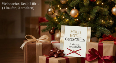 2 x Hotelgutscheine für 2 Pers. – je 3 Nächte – digitales Weihnachtsgeschenk für 39,99€ inkl. Versand!