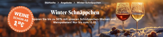 VINOS – GENUSS DEALS – Winter Schnäppchen – bis zu 50% Rabatt!