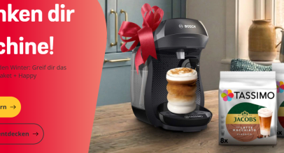 TASSIMO Vielfaltspaket – bestehend aus 10 Packungen + Happy Maschine GRATIS + 20€ Coupons für 69,90€ inkl. Versand!