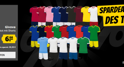 Spardeal des Tages – Givova Kit Revolution Fußball Trikot mit Shorts – 83% Rabatt!