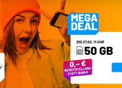 Aktion bei SIM.de – Mega Deal – 50 GB für nur 8,99€ mtl.!