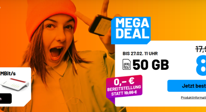 Aktion bei SIM.de – Mega Deal – 50 GB für nur 8,99€ mtl.!