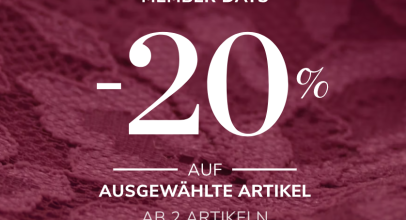 Hunkemöller – MEMBER DAYS – 20% Rabatt auf ausgewählte Artikel – ab 2 Artikeln!