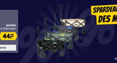 Spardeal des Monats bei SportSpar – MUWO faltbarer Bollerwagen 100 L, max. 110 kg für 44,44€!
