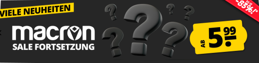 MACRON Fanartikel bei SportSpar mit bis zu 83% Rabatt auf ausgewählte Artikel!
