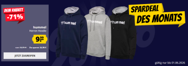 Spardeal des Monats bei SportSpar – hummel hmlMOVER Cotton Hoodie Herren Kapuzen Sweatshirt mit 71% Rabatt!
