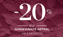 Hunkemöller – MEMBER DAYS – 20% Rabatt beim Kauf von 2 ausgewählten Artikeln!
