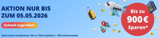 ab-in-den-urlaub und L’TUR – bis 900€ auf ausgewählte Reisen!
