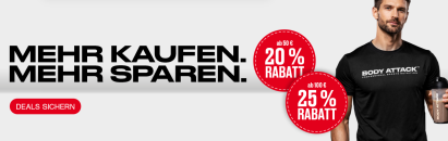 Body Attack – DEALS sichern – bis 25% Rabatt auf Alles von Body Attack!