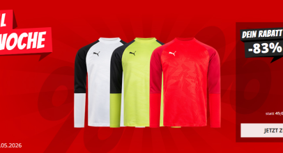 Spardeal der Woche bei SportSpar – PUMA CUP Sweat Core Herren Training Sweatshirt – verschiedene Farben – mit 83% Rabatt!