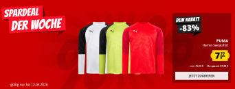 Spardeal der Woche bei SportSpar – PUMA CUP Sweat Core Herren Training Sweatshirt – verschiedene Farben – mit 83% Rabatt!
