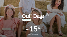 Vertbaudet – OUI DAYS! – 15% Rabatt auf ausgewählte Festmode + Home-Artikel!