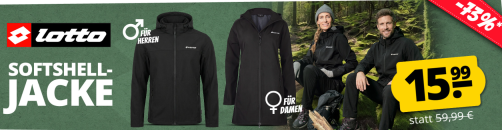 SportSpar – Lotto Herren/Damen Softshell-Jacke mit 73% Rabatt!
