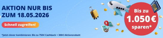 ab-in-den-urlaub.de – Travel Week Special – bis zu 1.050€ auf ausgewählte Reisen!