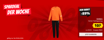 Spardeal der Woche bei SportSpar – Umbro Premium Herren Trainingsanzug – verschiedene Farben – mit 89% Rabatt!