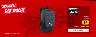 Spardeal der Woche bei SportSpar – PUMA individualRISE Backpack Unisex Rucksack 20L – mit 67% Rabatt!