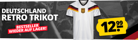 SportSpar – Deutschland “Retro History” JELEX Herren Heim Trikot für 12,99€!
