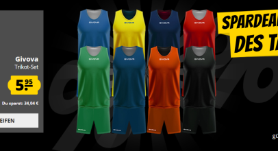 Spardeal des Tages bei SportSpar.de – Givova Basketball Wende Trikot-Set mit 85% Rabatt!