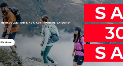 Jack Wolfskin – bis zu 30% auf die Sommerkollektion & 40% auf frühere Saisons – ausgewählte Produkte!