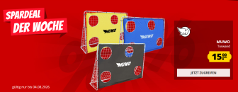 Spardeal der Woche bei SportSpar – MUWO Fußballtor mit Torwand 217 x 153 cm für 15€!