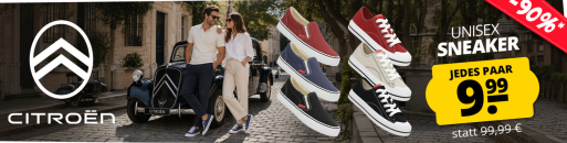 SportSpar –  Citroën Unisex Canvas Sneaker – verschiedene Farben mit 90% Rabatt!