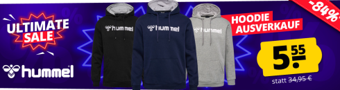SportSpar.de – hummel Herren Hoodie Ausverkauf – verschiedene Farben mit 84% Rabatt!