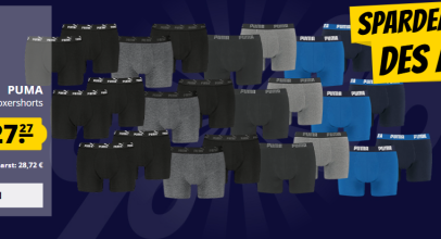 Spardeal des Monats bei SportSpar – PUMA Elements Basic 6er-Pack Herren Boxershorts mit 51% Rabatt!