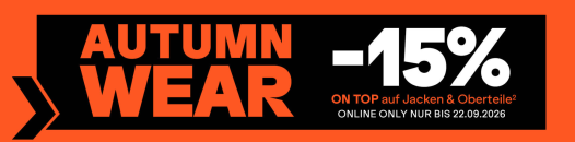 SportScheck – AUTUMN WEAR – 15% on Top auf Jacken & Oberteile!