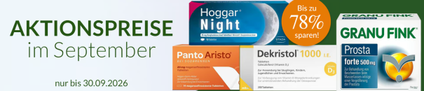 SANICARE Versandapotheke – AKTIONSPREISE im September – bis zu 78% Rabatt!