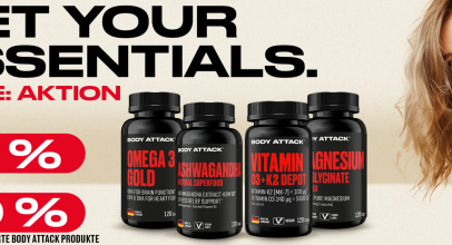 Body Attack – AKTION – 25% Rabatt auf Vitalstoffe + 20% Rabatt auf nicht reduzierte Body Attack Produkte!