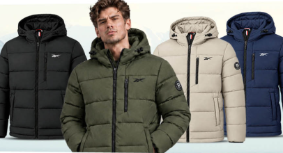 REEBOK Winter Herren Pufferjacken bei SportSpar – mit 64% Rabatt!