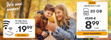 winSIM – 10GB/20GB/40GB/60GB/Unlimited Datenvolumen ab 6,99€ je Monat!